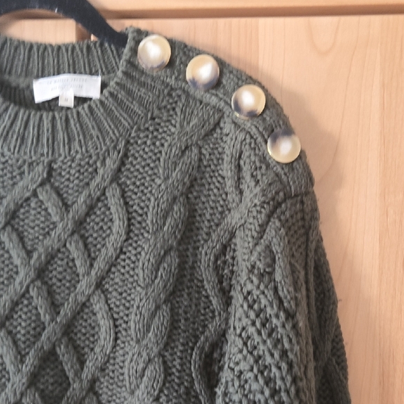 Sezane James Sweater, Forest Green Cable Knit Sweater, M, French Chic, VGUC - Picture 2 of 6